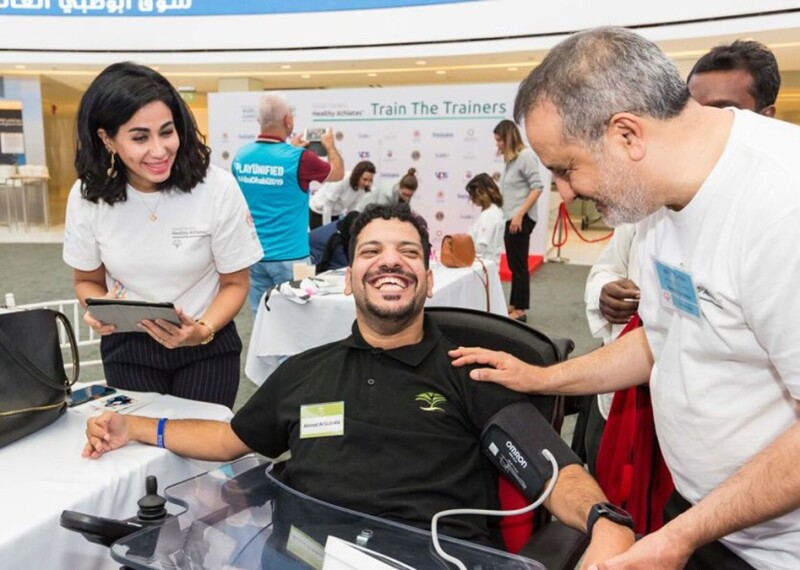 Athlete in the process of a health screening. 