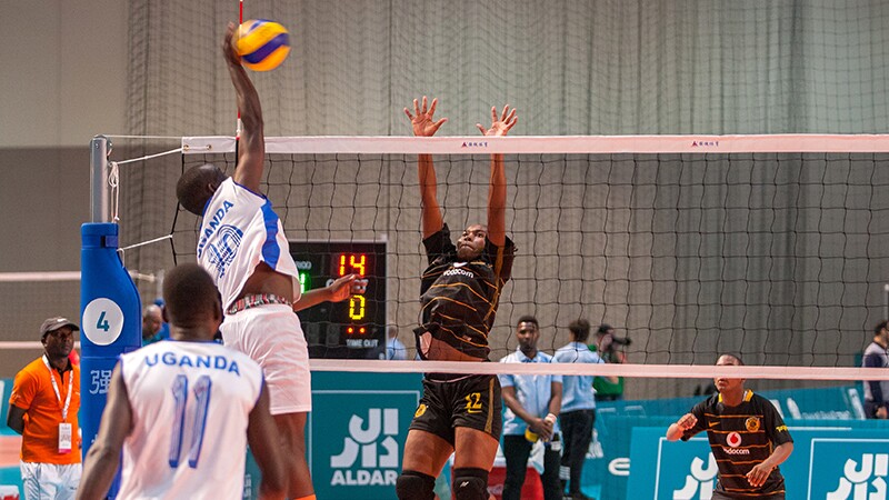 World Games Abu Dhabi 2019: athletes on the court playing indoor volleyball. 