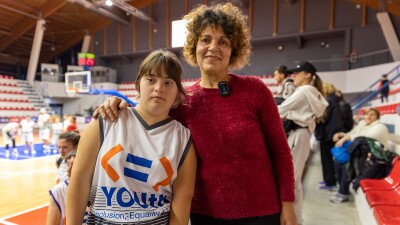 Special Olympics Albania Dea Caushi with her mother