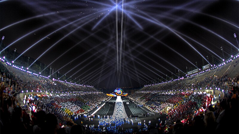 Opening ceremony light show. 