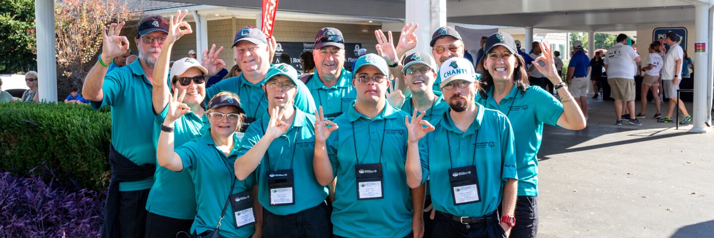 Golf team standing together. 