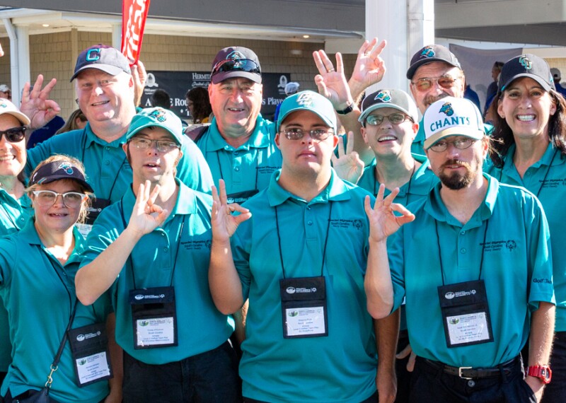 Golf team standing together. 