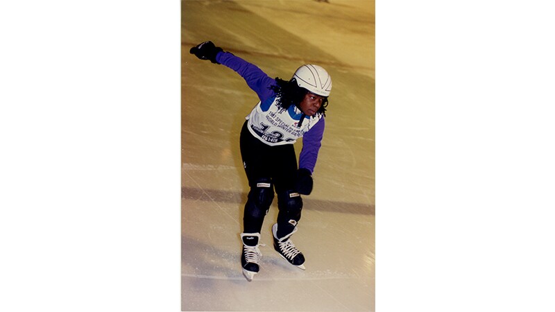 1997 World Games Speed Skater competes.