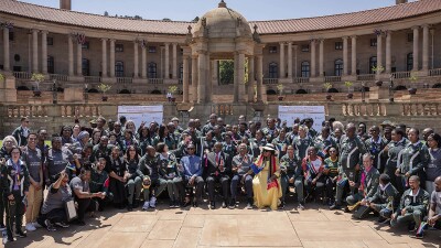 Special Olympics South Africa National Team - group picture with the President.