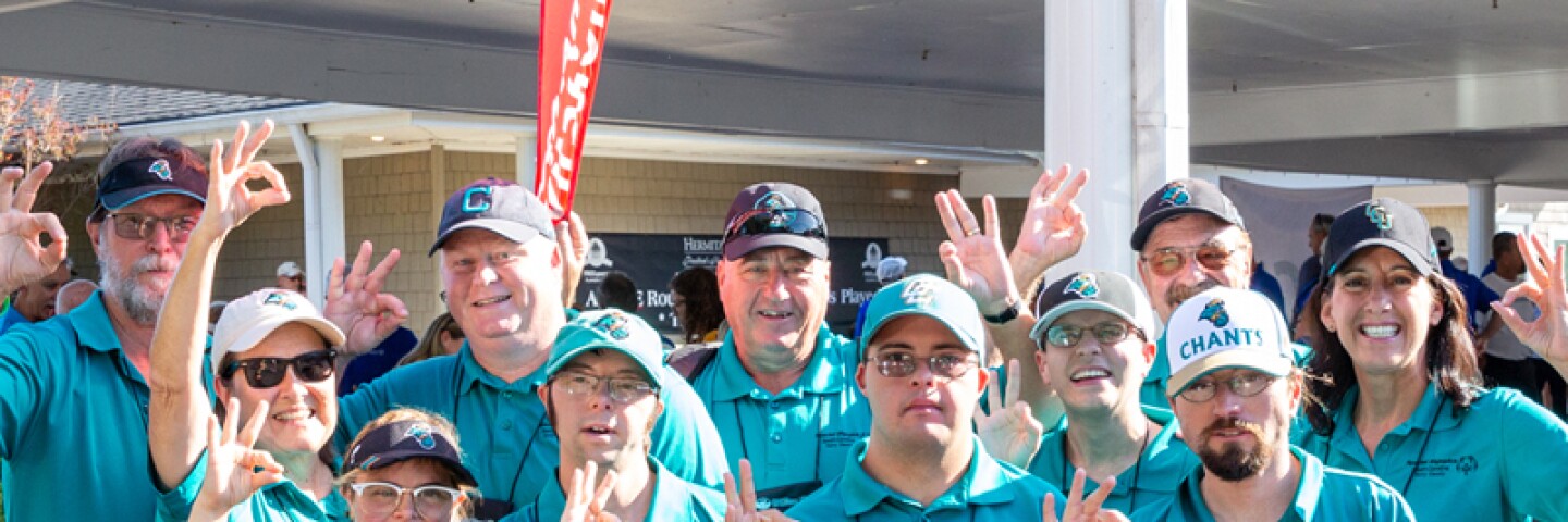 Golf team standing together. 