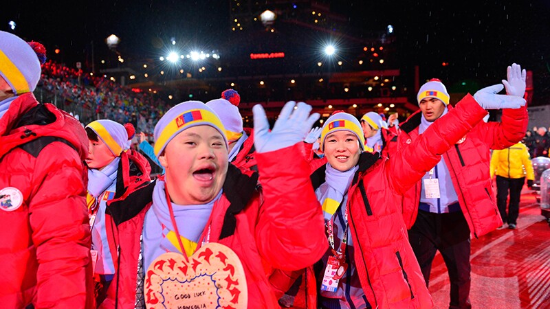 Athletes during the opening celebration for the games. 