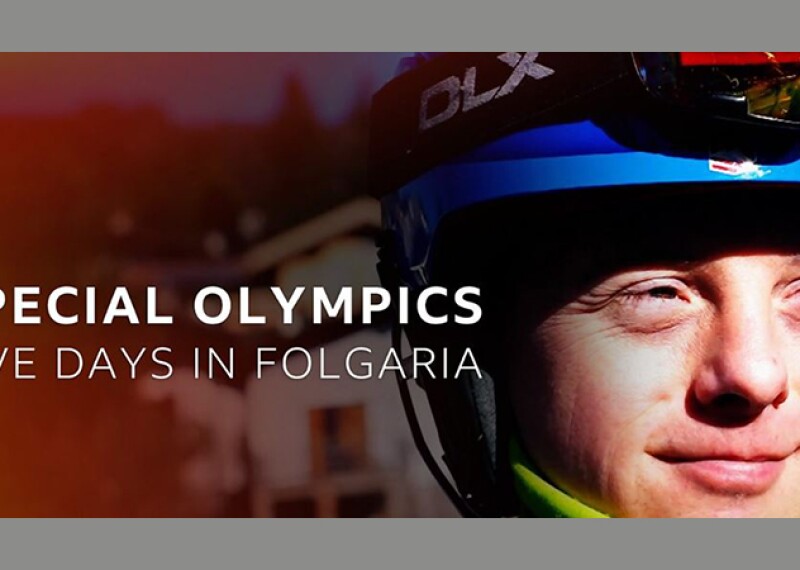 Text reads: Special Olympics: Five days in Folgaria