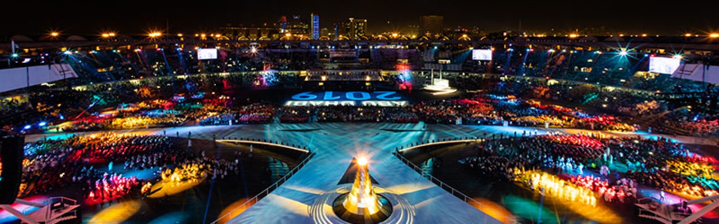 Ariel photo of the Closing Ceremony at the 2019 World Games in Abu Dhabi.jpg