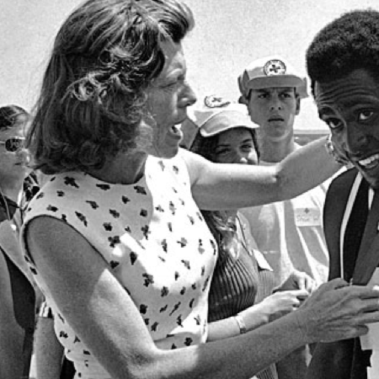 Eunice Presents Medal at 1968 Games