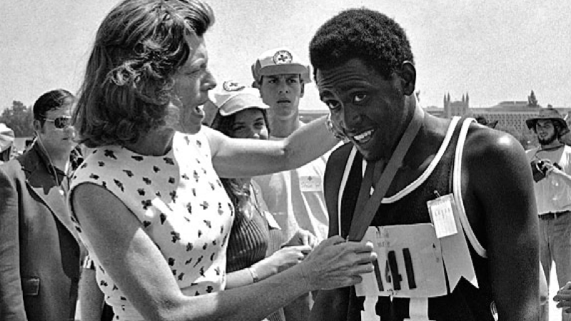 Eunice Presents Medal at 1968 Games