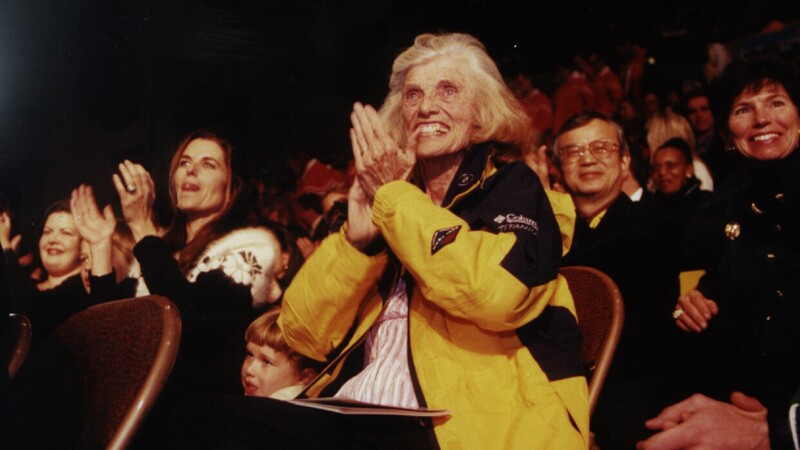 Eunice Kennedy Shriver enjoys the 1997 World Games.