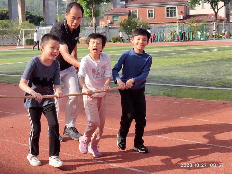 A group of athletes exercising with their coach