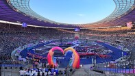 thousands of people in Olympiastadion for the Opening Ceremony of Berlin 2023